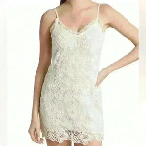 Rag & Bone Aleah Crochet V Neck Mini Dress
